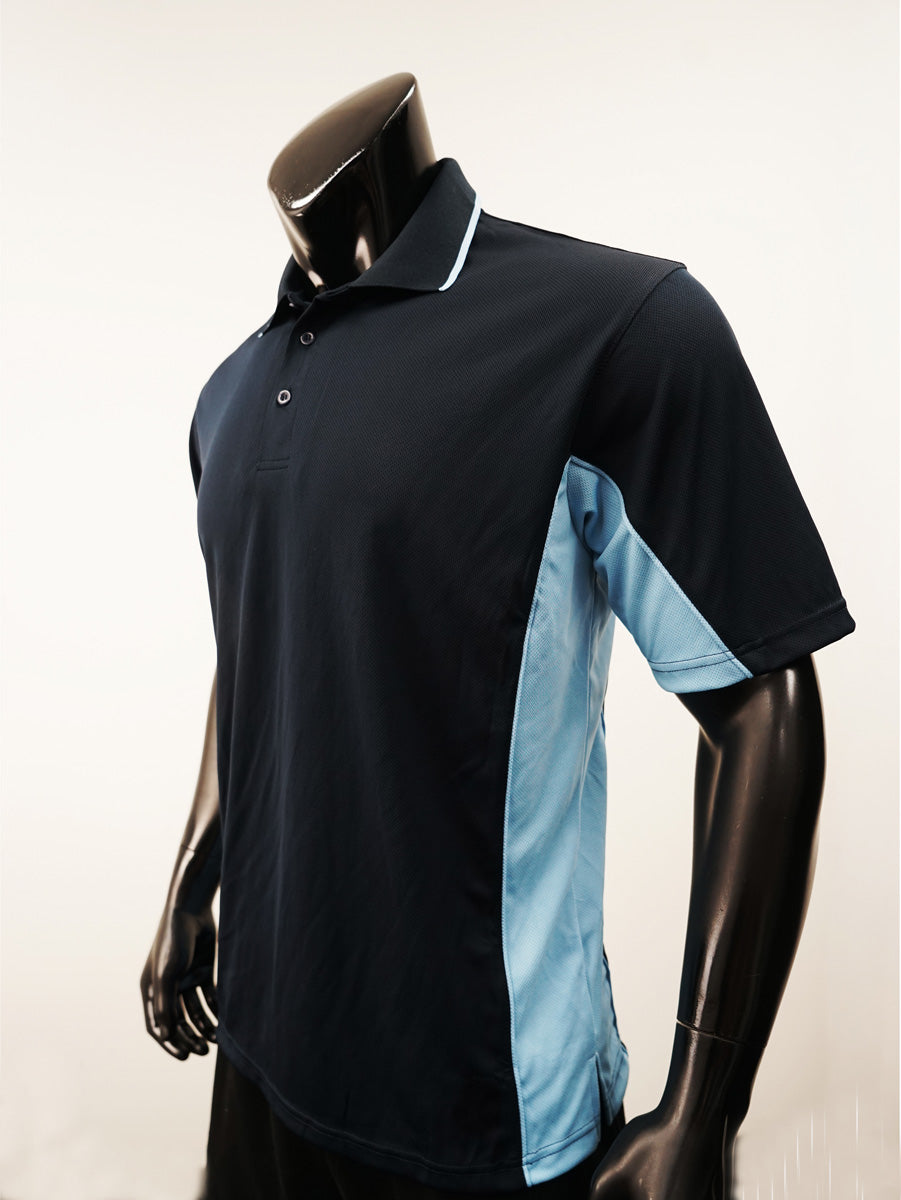 Mens Breezeway Panel Polo detail