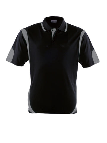 Unisex Adults Breezeway Contrast Polo in Black/Grey