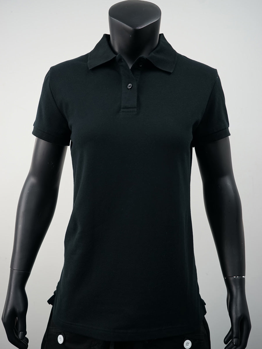 Ladies Pique Knit Fitted Cotton / Spandex Polo detail