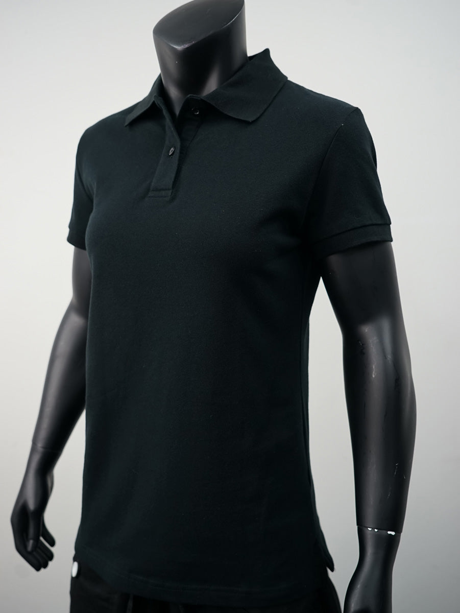 Ladies Pique Knit Fitted Cotton / Spandex Polo detail