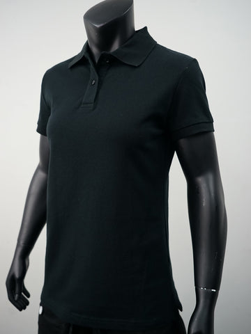 Ladies Pique Knit Fitted Cotton / Spandex Polo detail