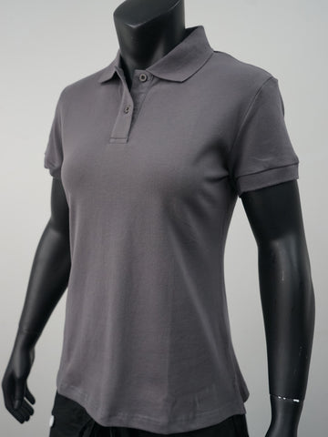 Ladies Pique Knit Fitted Cotton / Spandex Polo detail