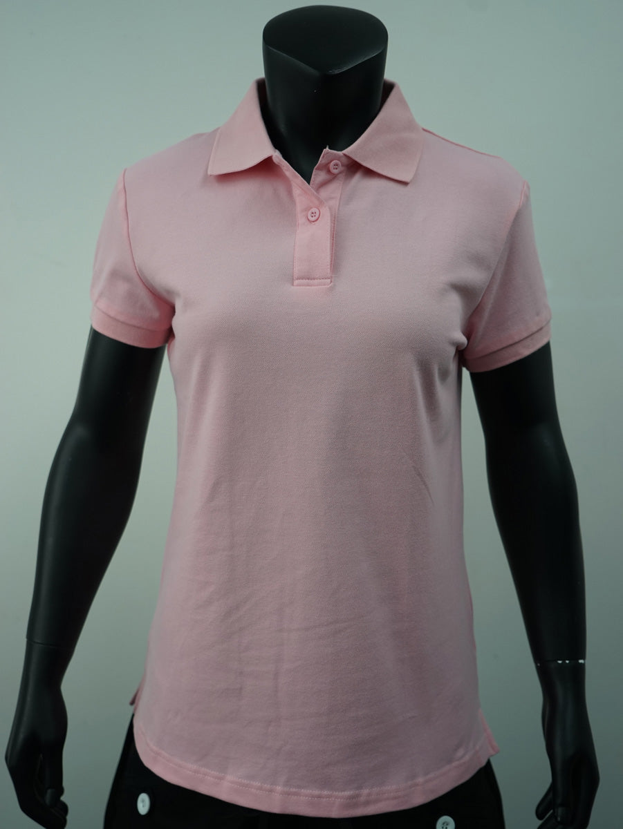 Ladies Pique Knit Fitted Cotton / Spandex Polo detail