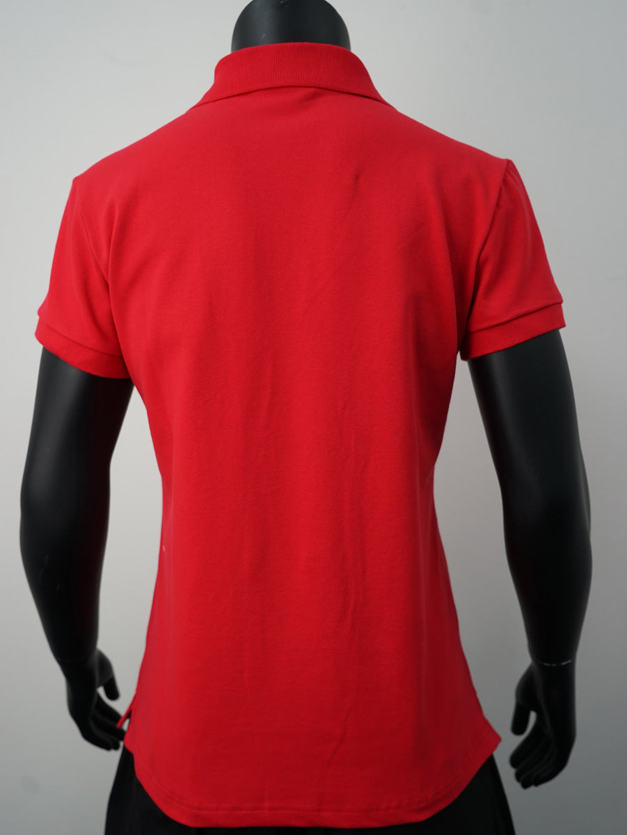 Ladies Pique Knit Fitted Cotton / Spandex Polo detail