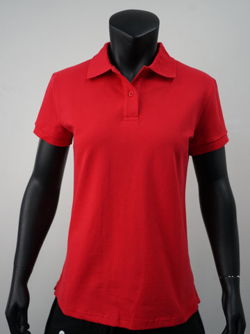 Ladies Pique Knit Fitted Cotton / Spandex Polo detail