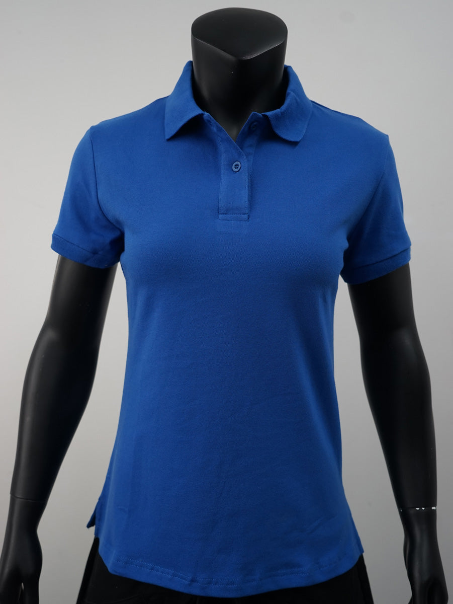 Ladies Pique Knit Fitted Cotton / Spandex Polo detail