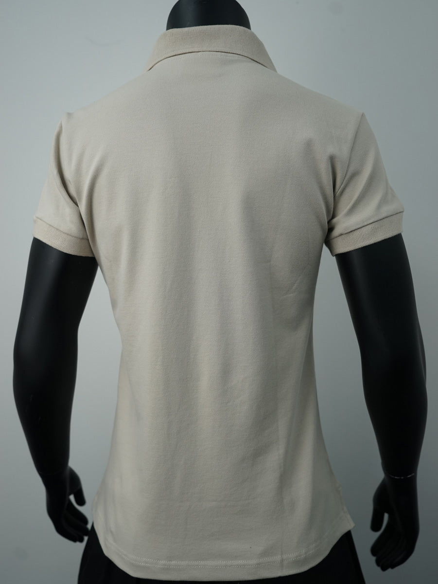 Ladies Pique Knit Fitted Cotton / Spandex Polo detail