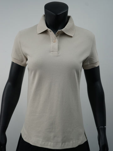 Ladies Pique Knit Fitted Cotton / Spandex Polo detail