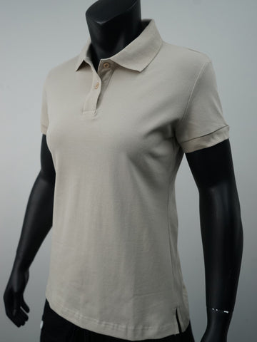 Ladies Pique Knit Fitted Cotton / Spandex Polo detail