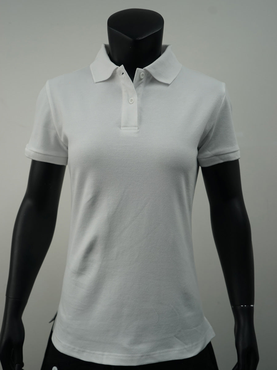 Ladies Pique Knit Fitted Cotton / Spandex Polo detail
