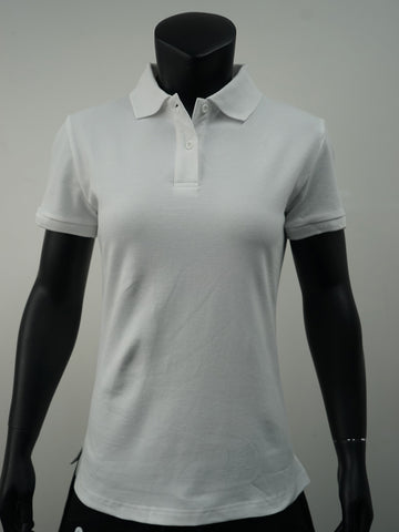 Ladies Pique Knit Fitted Cotton / Spandex Polo detail