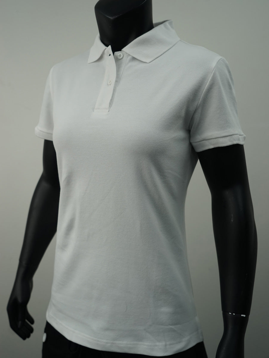 Ladies Pique Knit Fitted Cotton / Spandex Polo detail