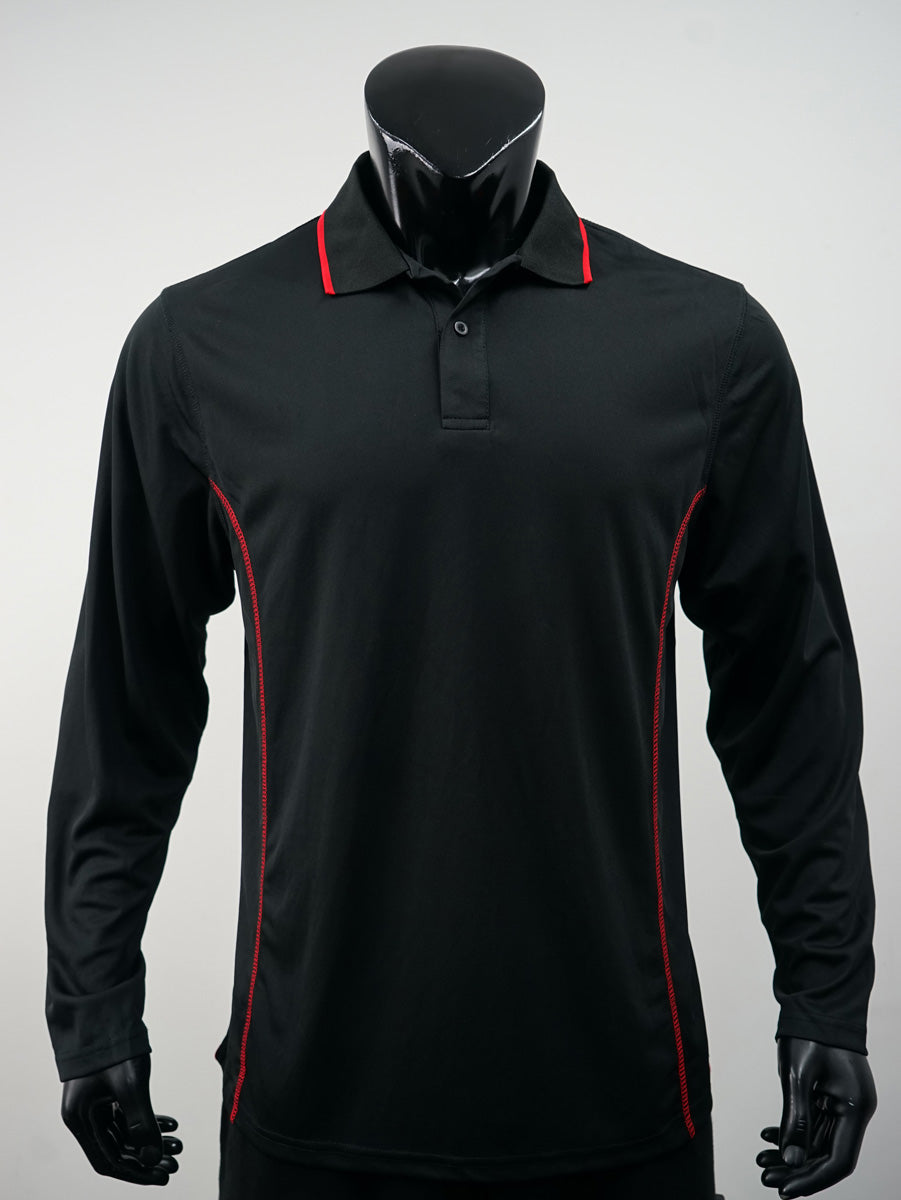 Stitch Feature Essentials-Unisex Adults L/S Polo detail