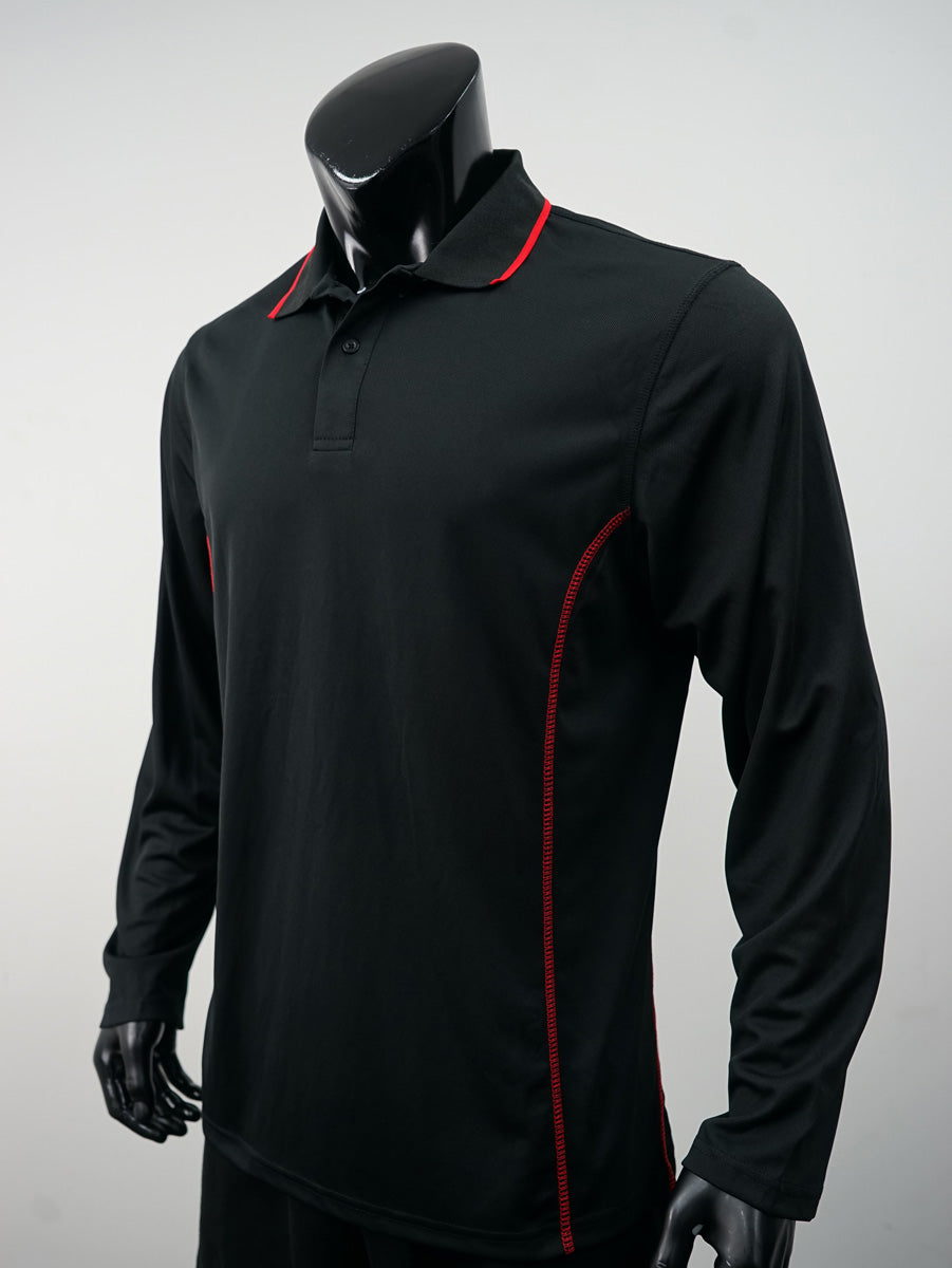 Stitch Feature Essentials-Unisex Adults L/S Polo detail