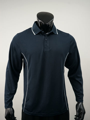 Stitch Feature Essentials-Unisex Adults L/S Polo detail