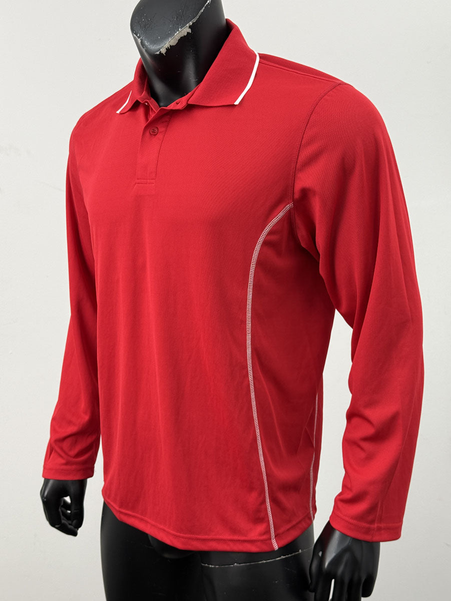 Stitch Feature Essentials-Unisex Adults L/S Polo detail