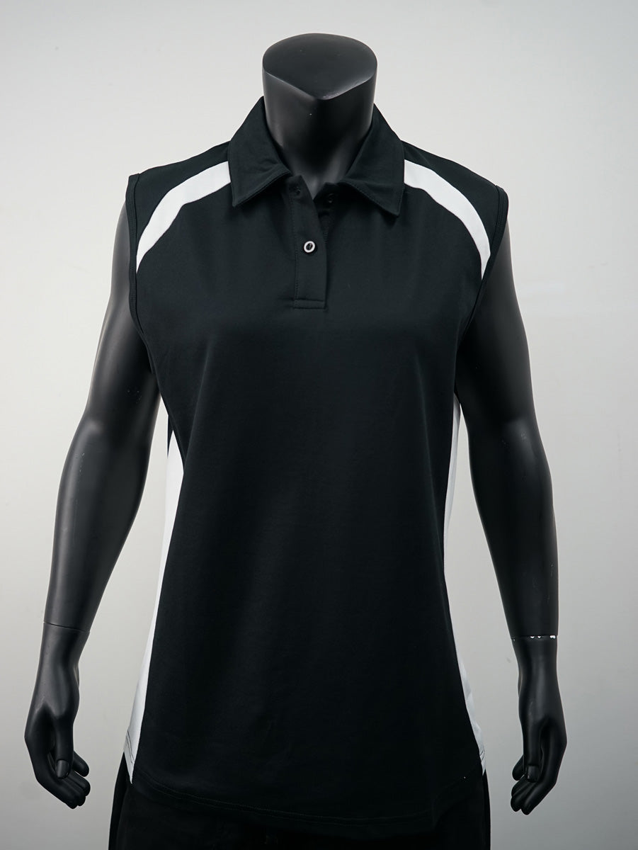 Team Essentials-Ladies Sleeveless Contrast Polo detail