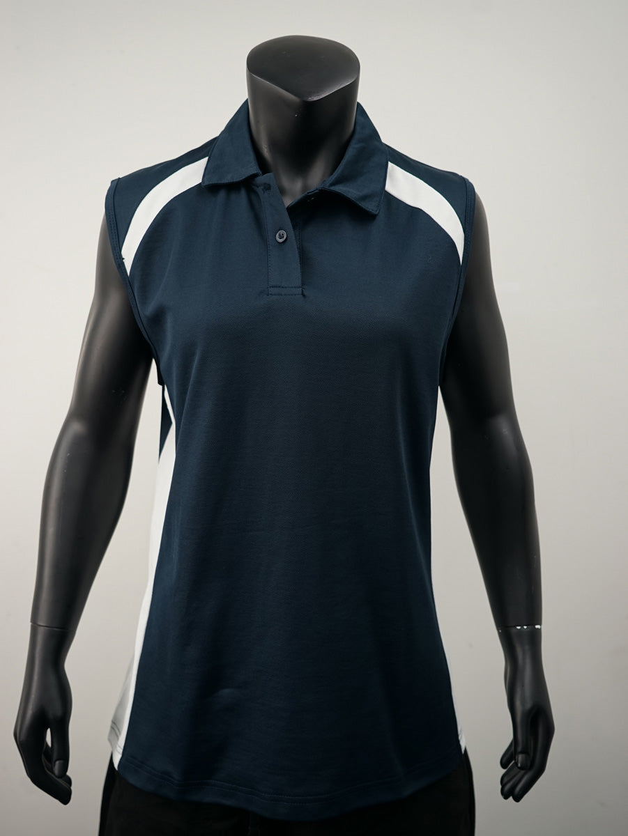 Team Essentials-Ladies Sleeveless Contrast Polo detail