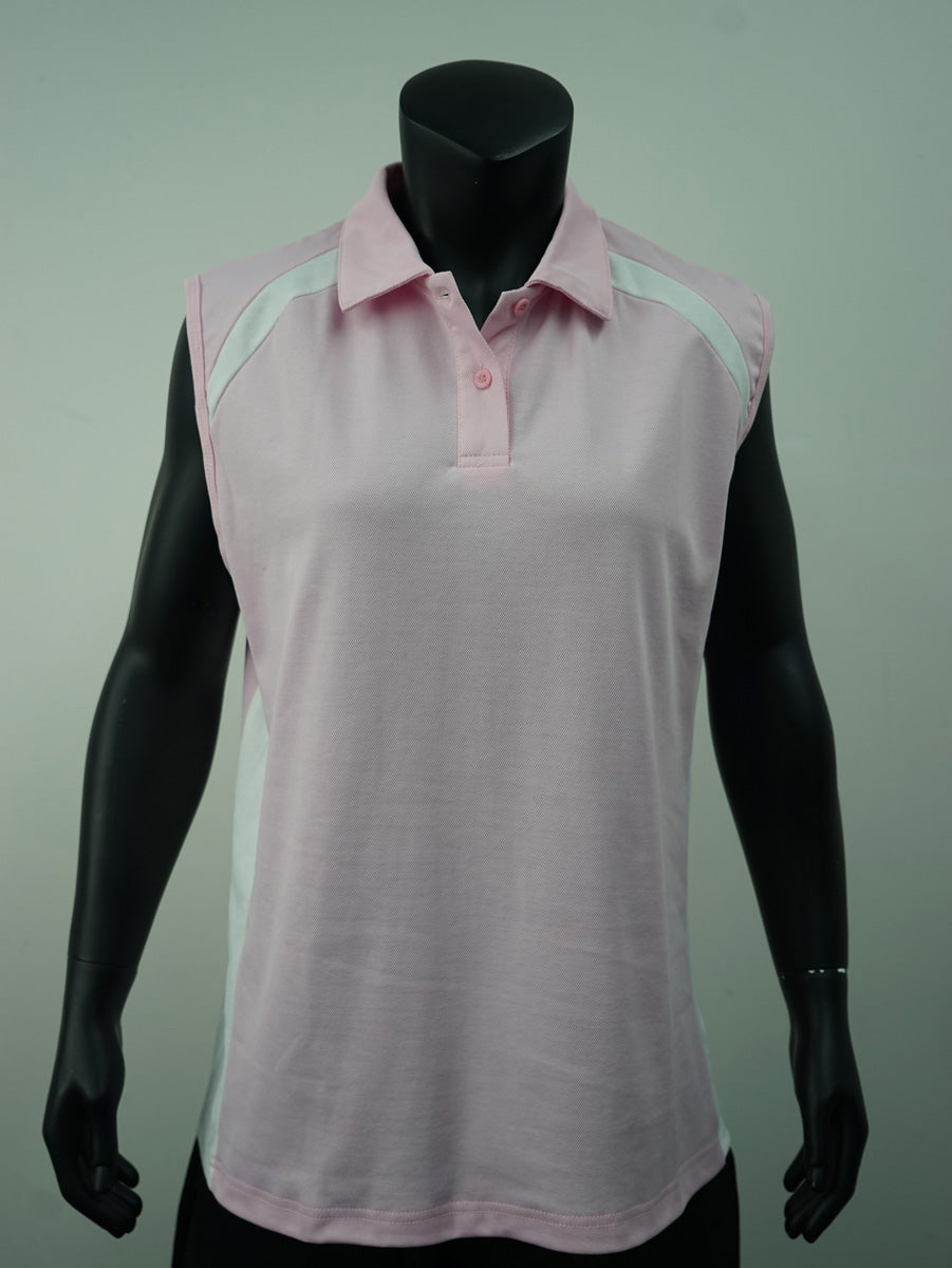 Team Essentials-Ladies Sleeveless Contrast Polo detail