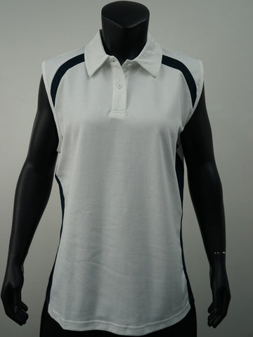 Team Essentials-Ladies Sleeveless Contrast Polo detail