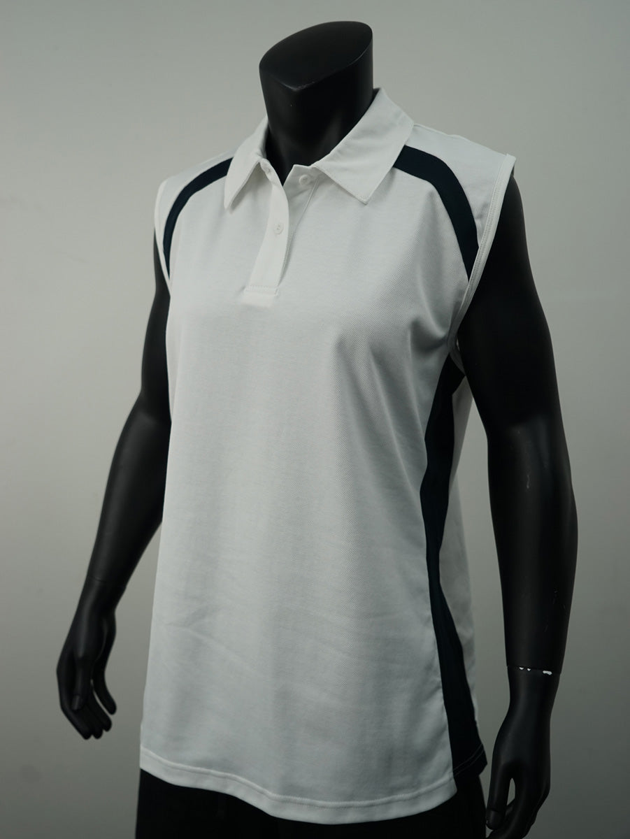 Team Essentials-Ladies Sleeveless Contrast Polo detail
