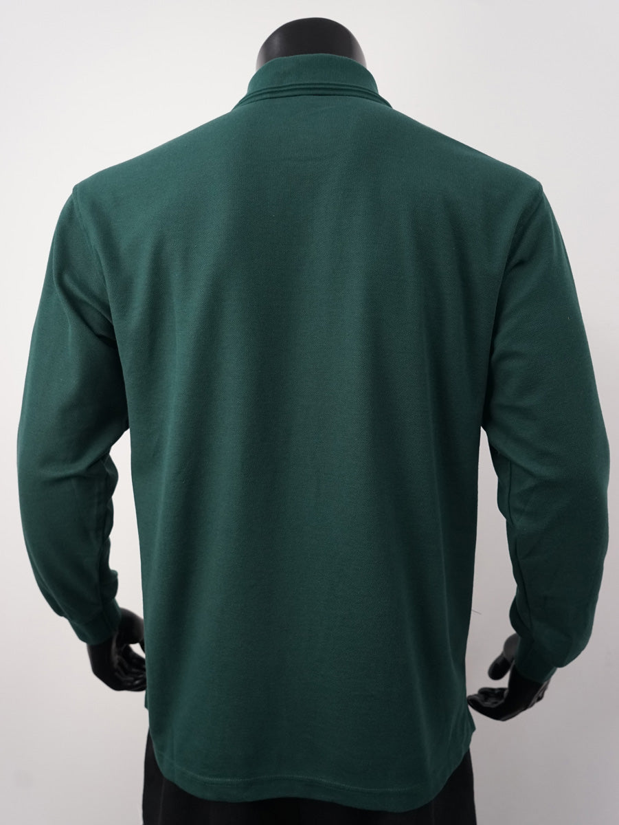 Mens Long Sleeve Basic Polo detail
