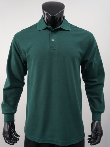Mens Long Sleeve Basic Polo detail
