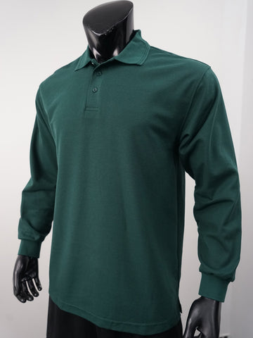 Mens Long Sleeve Basic Polo detail