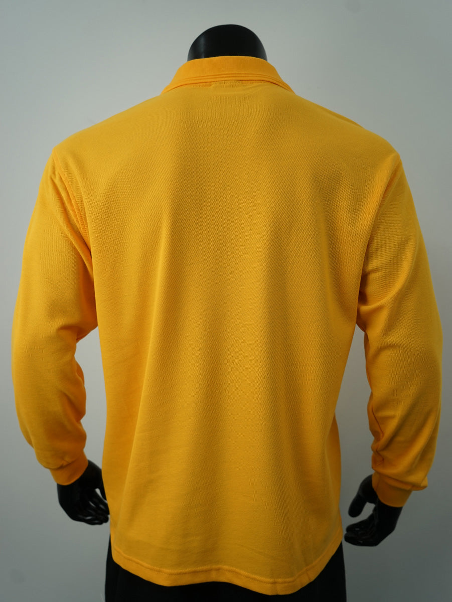 Mens Long Sleeve Basic Polo detail