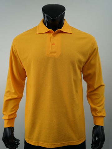 Mens Long Sleeve Basic Polo detail