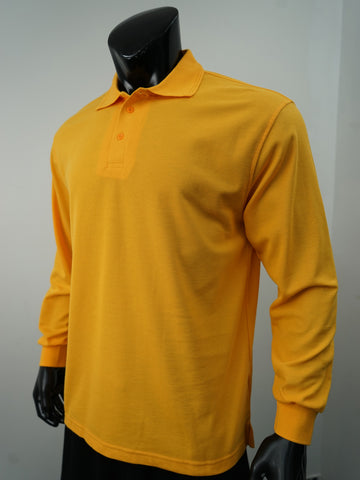 Mens Long Sleeve Basic Polo detail