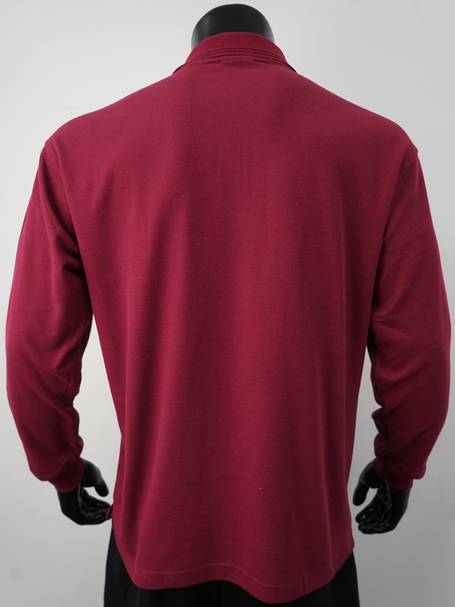 Mens Long Sleeve Basic Polo detail