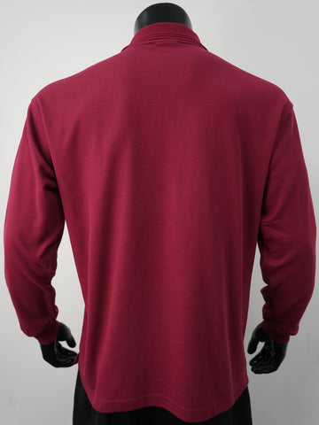 Mens Long Sleeve Basic Polo detail
