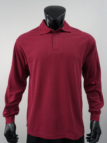 Mens Long Sleeve Basic Polo detail