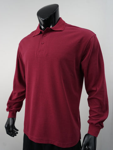 Mens Long Sleeve Basic Polo detail