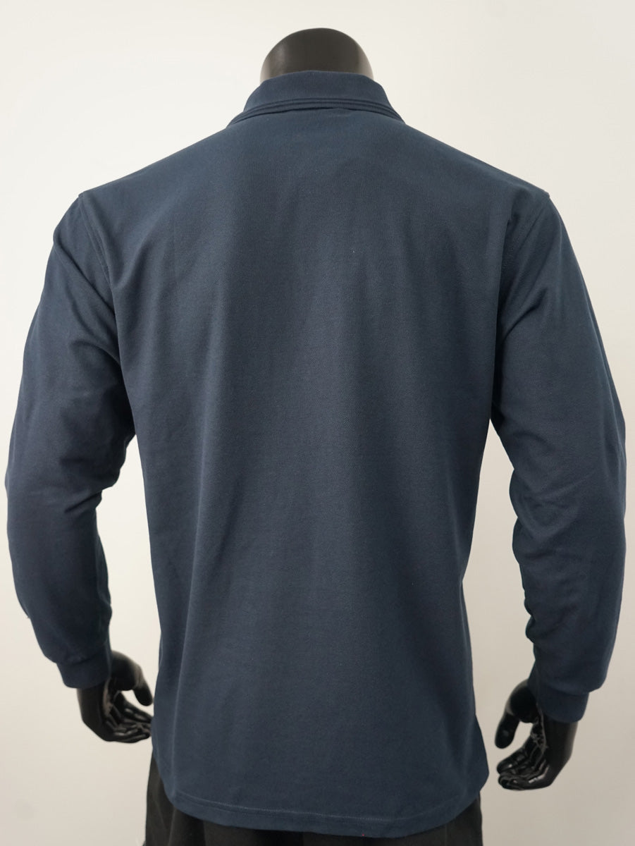 Mens Long Sleeve Basic Polo detail