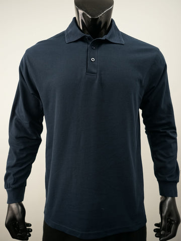 Mens Long Sleeve Basic Polo detail