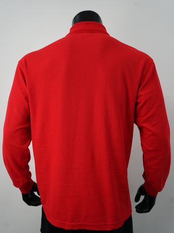 Mens Long Sleeve Basic Polo detail