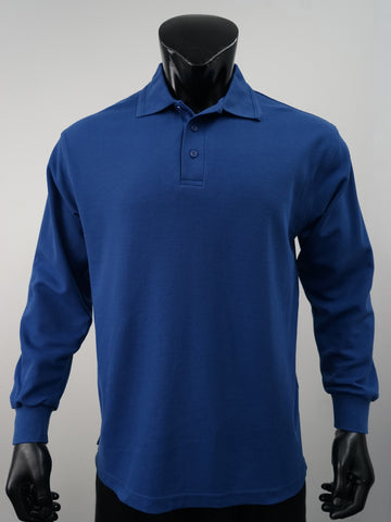 Mens Long Sleeve Basic Polo detail