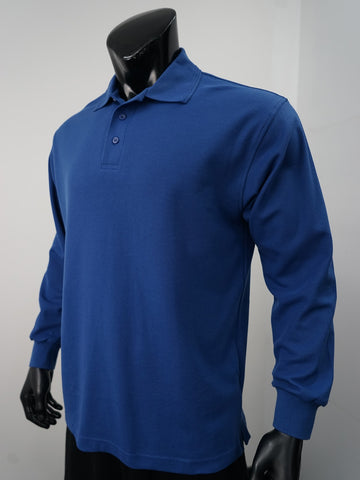 Mens Long Sleeve Basic Polo detail