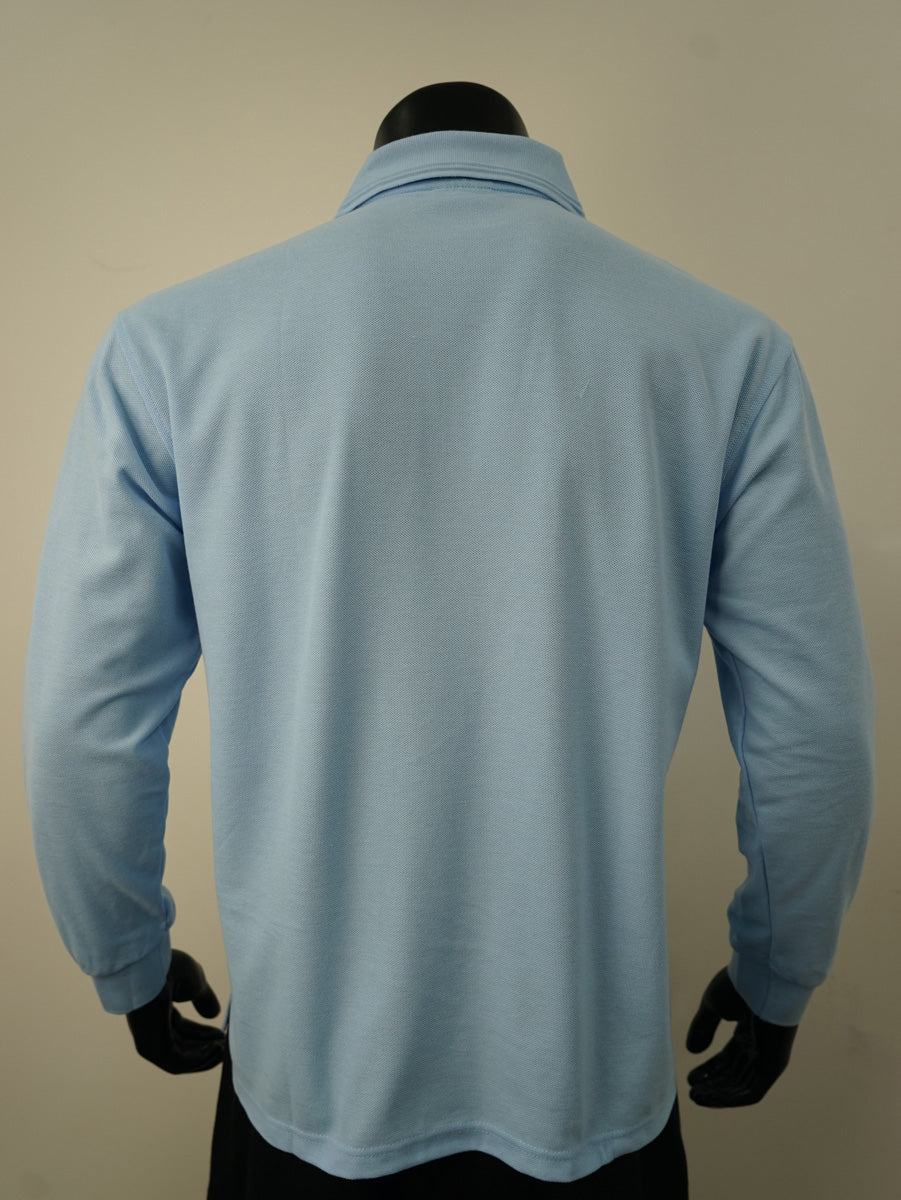 Mens Long Sleeve Basic Polo detail
