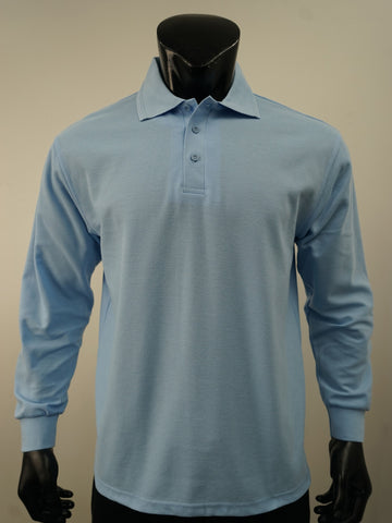 Mens Long Sleeve Basic Polo detail