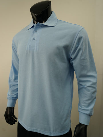 Mens Long Sleeve Basic Polo detail