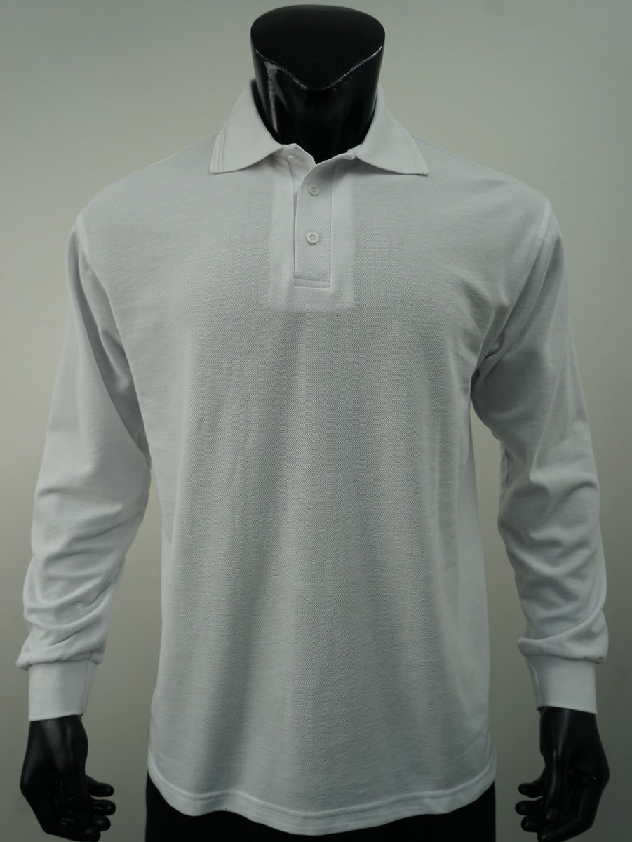 Mens Long Sleeve Basic Polo detail