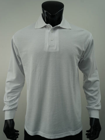 Mens Long Sleeve Basic Polo detail
