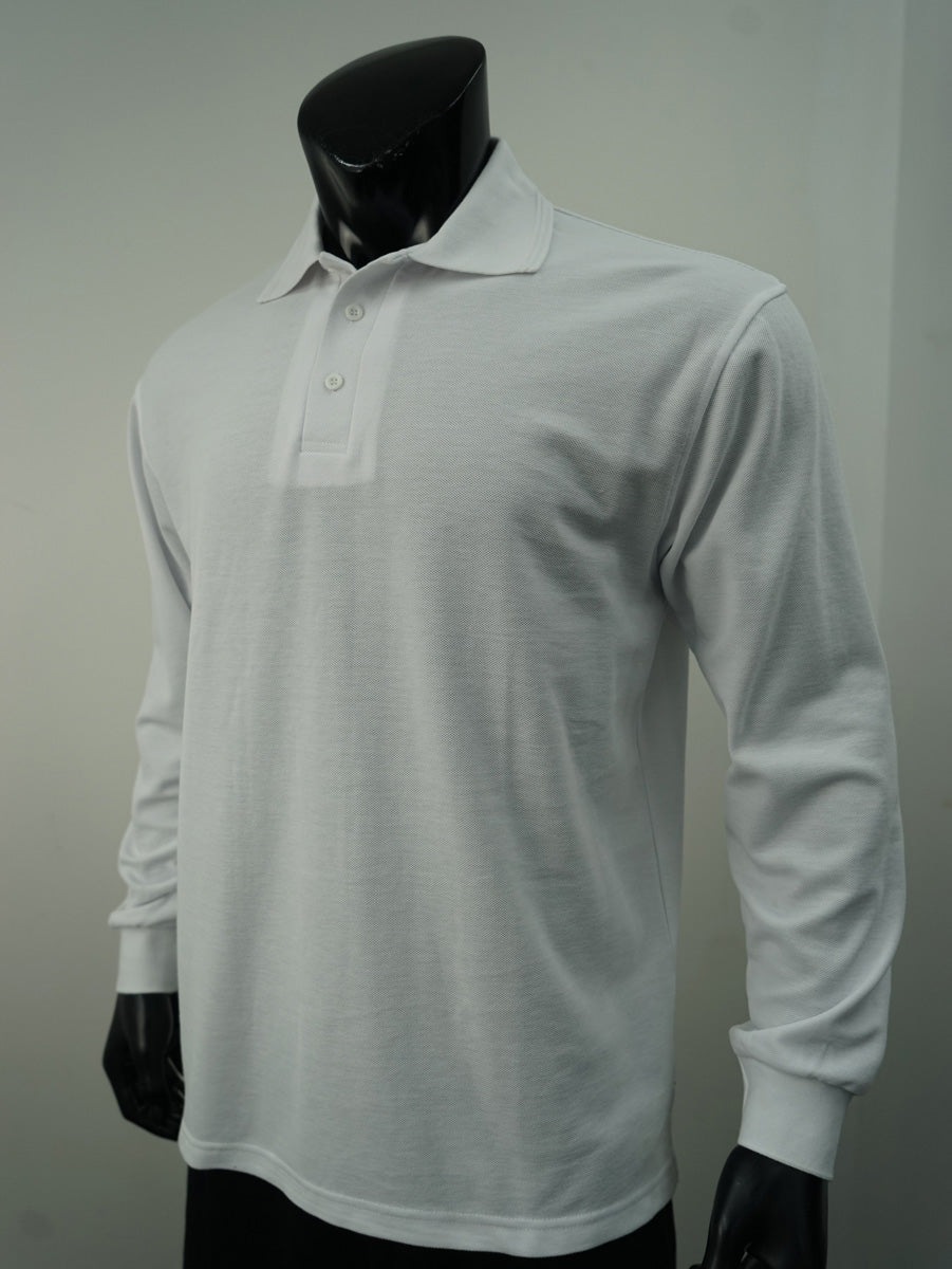 Mens Long Sleeve Basic Polo detail