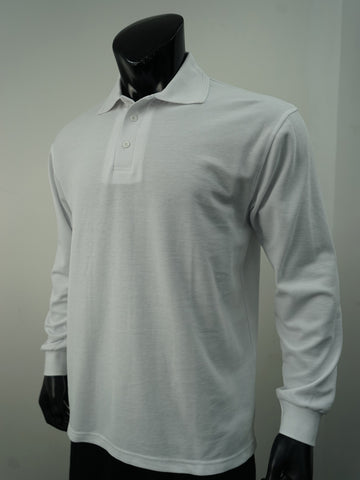 Mens Long Sleeve Basic Polo detail