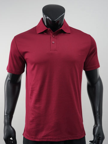 Plain Colour Poly Face Cotton Backing S/S Polo detail