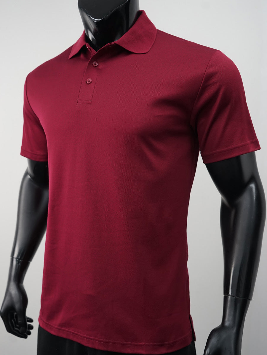 Plain Colour Poly Face Cotton Backing S/S Polo detail