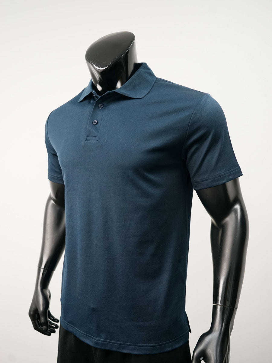 Plain Colour Poly Face Cotton Backing S/S Polo detail